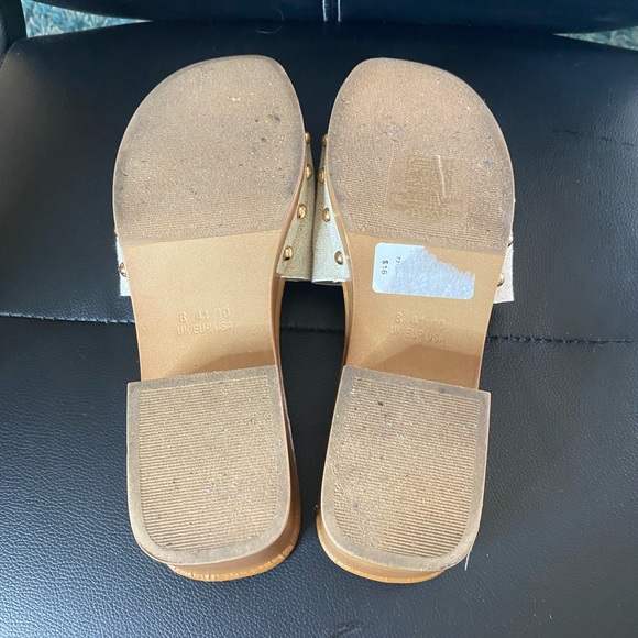 Primark Block Heel Slide On Sandals Cream Size 10 - Picture 12 of 13